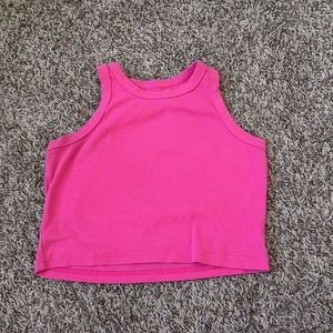 Pink Cropped Tank Top